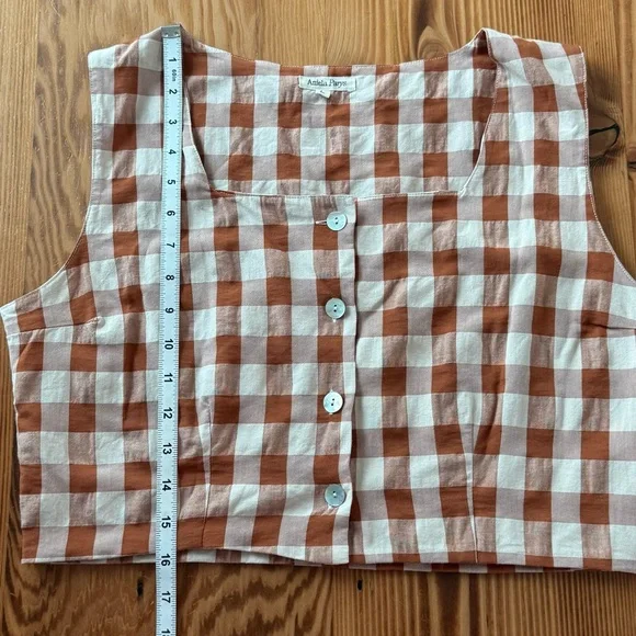 Aniela Parys Sonja Cropped Plaid Blouse Top - Picture 11 of 11